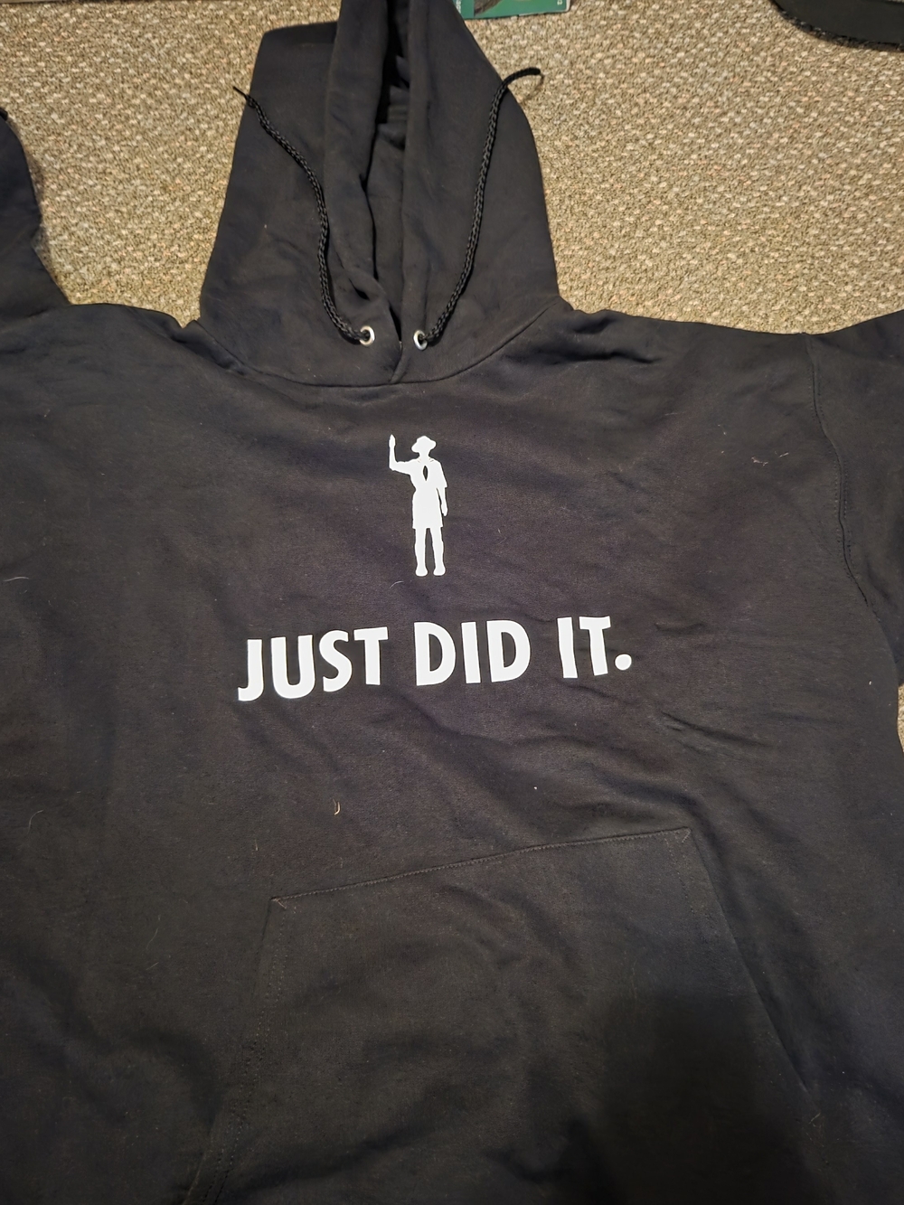 Hanes Black Hoodie with White Brand Tag